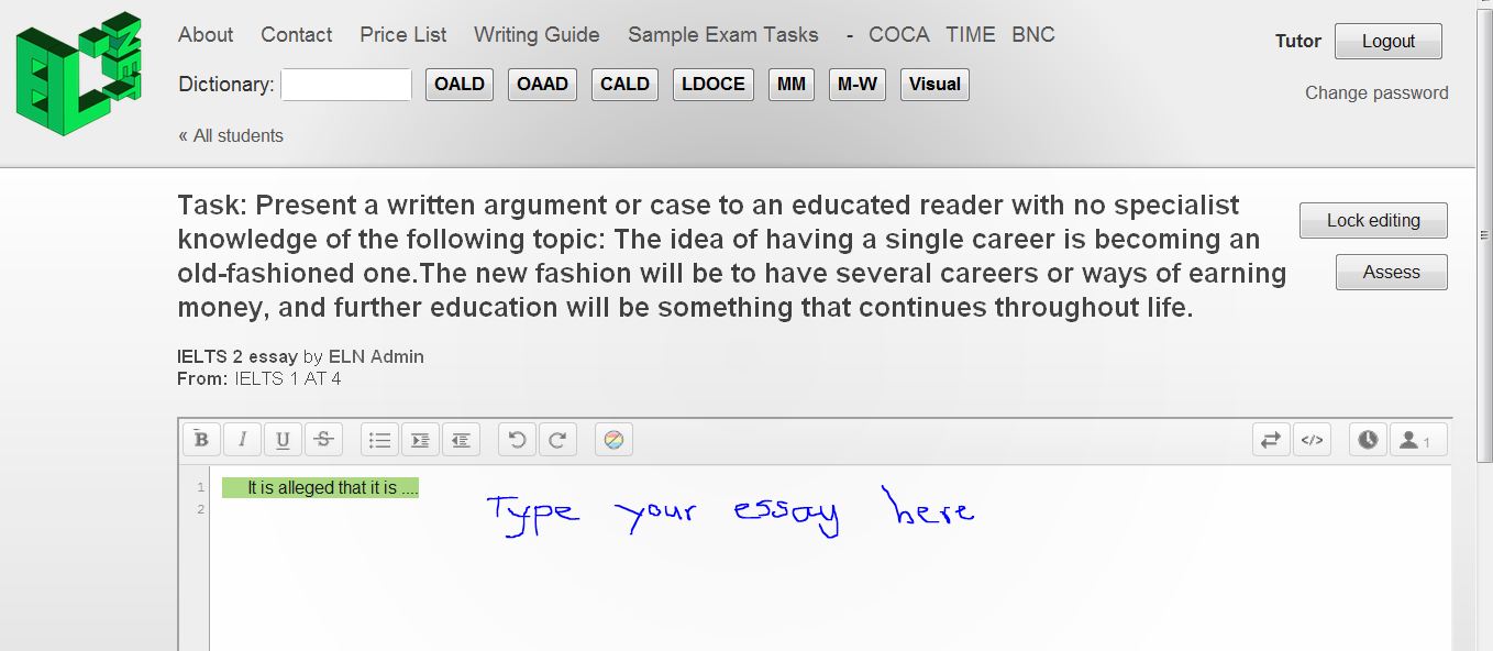 type your essay here